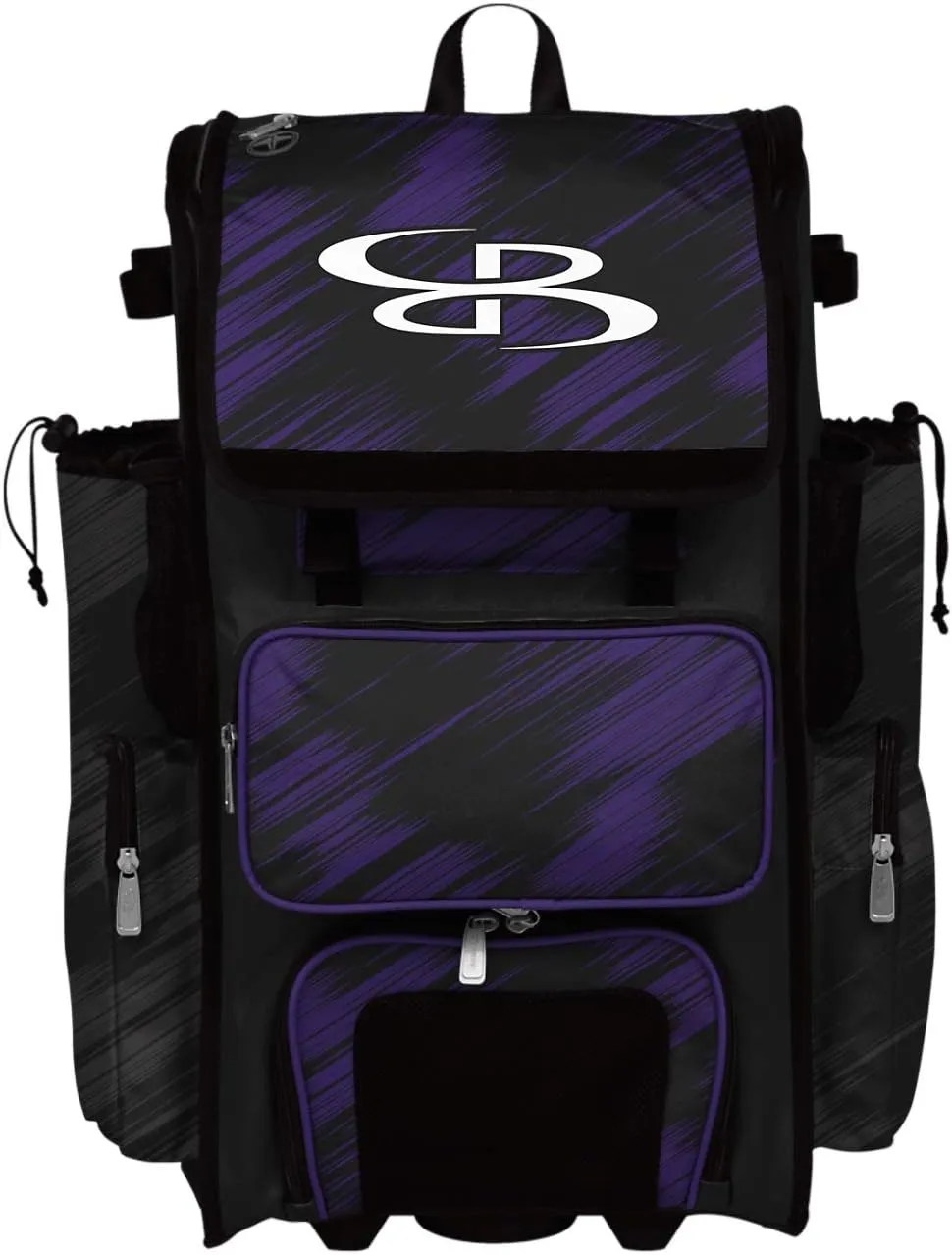 Boombah Rolling Superpack 2.0 Scratch Baseball/Softball Gear Bag - 23-1/2" x 13-1/2" x 9-1/2" - Multiple Colors - Telescopic Handle and Holds 4 Bats - Wheeled Version