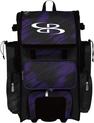Boombah Rolling Superpack 2.0 Scratch Baseball/Softball Gear Bag - 23-1/2" x 13-1/2" x 9-1/2" - Multiple Colors - Telescopic Handle and Holds 4 Bats - Wheeled Version