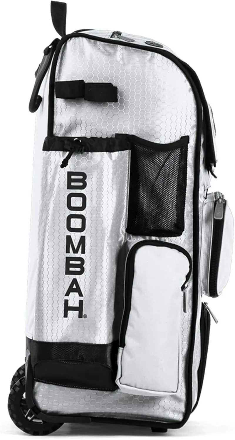 Boombah Rolling Superpack Baseball/Softball Gear Bag - 23-1/2" x 13-1/2" x 9-1/2" - Multiple Colors - Telescopic Handle and Holds 4 Bats - Wheeled Version