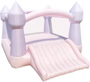 Bounceland Party Castle DayDreamer Cotton Candy Bounce House, 16.4 ft L x 13.1 ft W x 9.3 ft H, Basketball Hoop, UL Blower included, Trendy Pastel Color, Fun Slide & Bounce Area, Castle Theme for Kids
