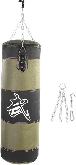 Boxing Punch Bag Heavy Duty Punching Bag with Chains for Boxing Training Fitness Sandbag(80cm Green)