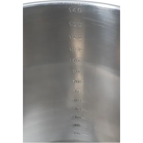 Brewmaster 14 Gallon Brew Kettle | Stainless Steel | Two Welded Couplers | Ball Valve Included | Silicone Handle Grips | Volume Markers