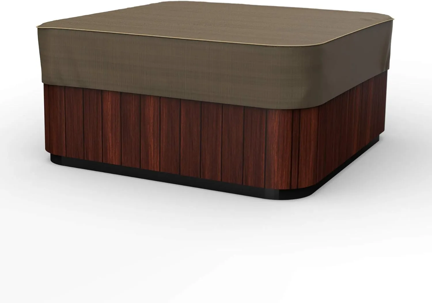 Budge P9A17BTNW3 StormBlock Hillside Square Hot Tub Cover Premium, Outdoor, Waterproof, Large, Black and Tan Weave