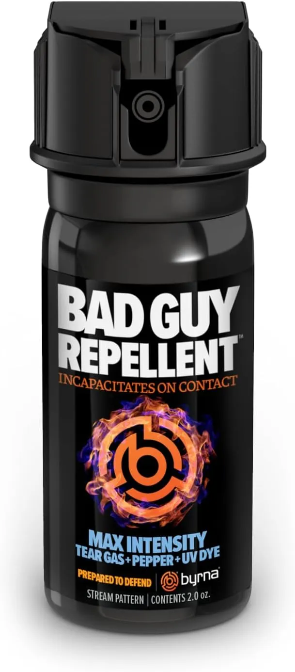 Byrna BGR MAX Pepper Spray   Tear Gas | Maximum Stopping Power | Attacker Tracker UV Marking DYE Technology | Military Strength Self-Defense Stream Spray