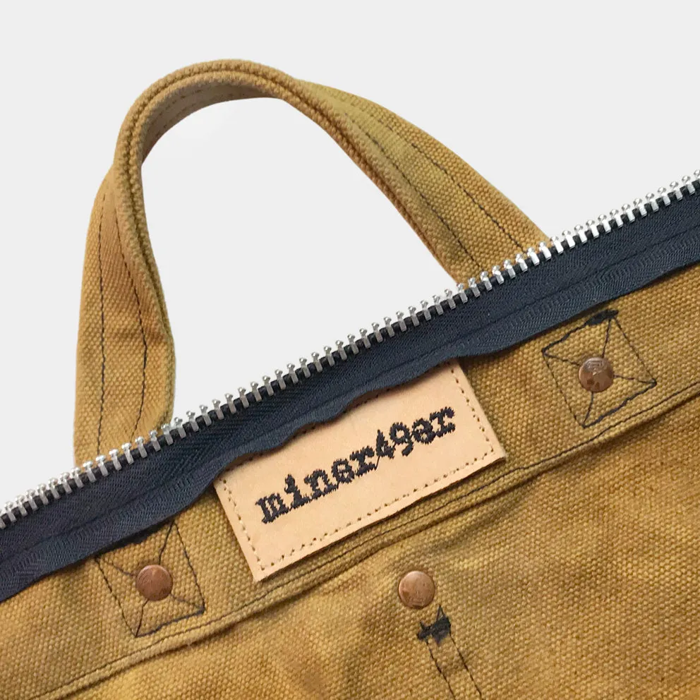 BZEN x MINER49ER HELMET18-16BIS CANVAS VEGGIE DYED HELMET BAG-20oz-E0 BISCOTTI