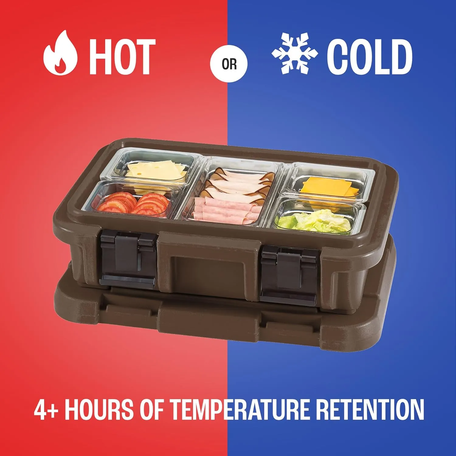 Cambro Insulated Food Pan Carrier - 4 Inch Deep Hotbox and Food Warmer for Catering & Transport - Top Load S-Series (Brown)