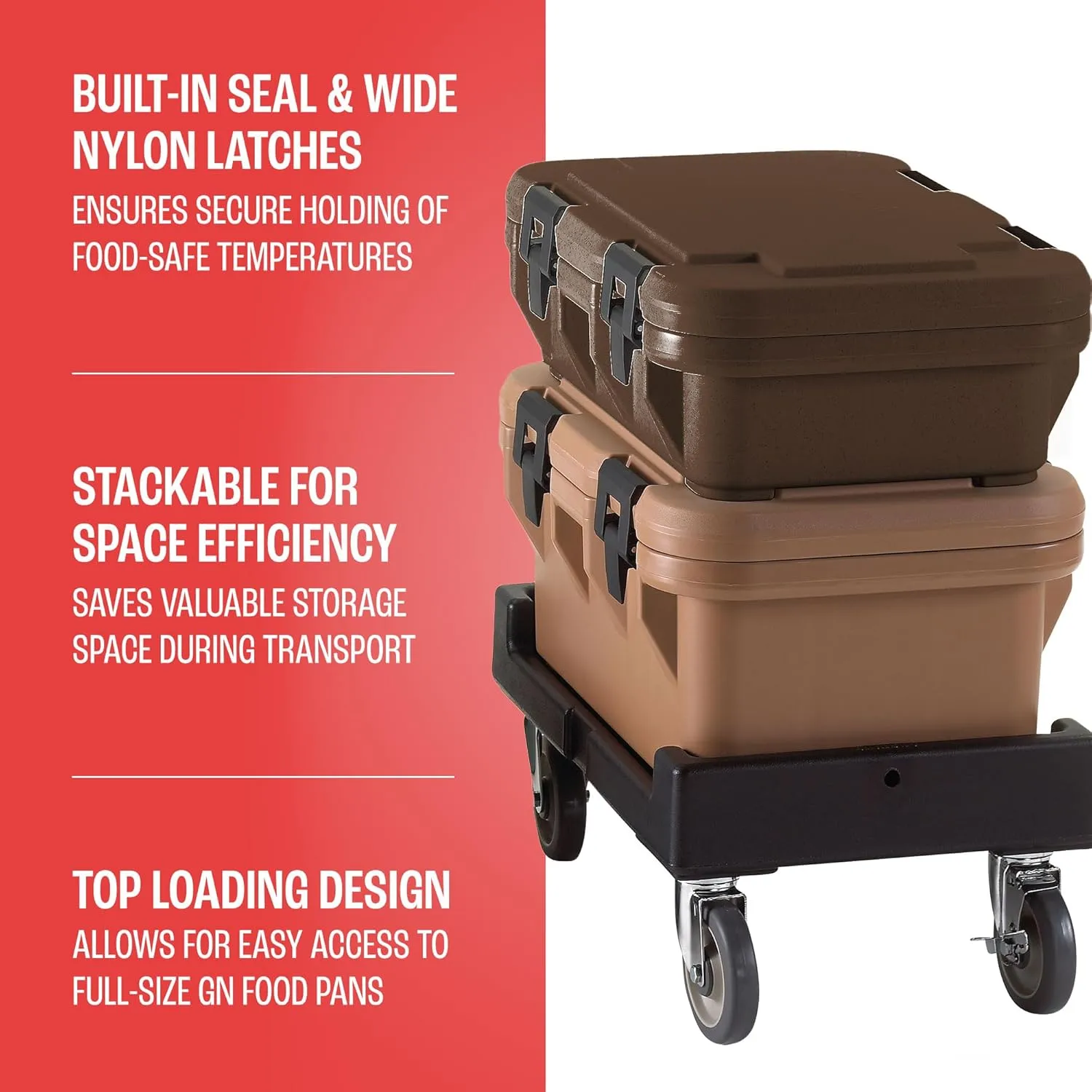Cambro Insulated Food Pan Carrier - 4 Inch Deep Hotbox and Food Warmer for Catering & Transport - Top Load S-Series (Brown)