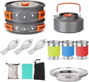 Camping Picnic Set Pot Kettle Kitchen Kit Camping Water Toon with Carry Bag Outdoor Cook Kitchen Accessories for Picnic Octopus Feet