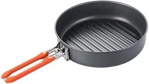 Camping Tableware Outdoor Camping Hiking Pinic Portable Hard Aluminum Alloy 0.9L Frying Pan Folding Handle Outdoor Outdoor Picnic Tableware