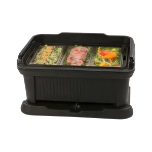 Carlisle FoodService Products Slide 'N Seal Top Loading Insulated Food Pan Carrier Food Pan Holder with Sliding Lid for Catering, Kitchen, and Restaurants, Plastic, 18 Quarts, Black