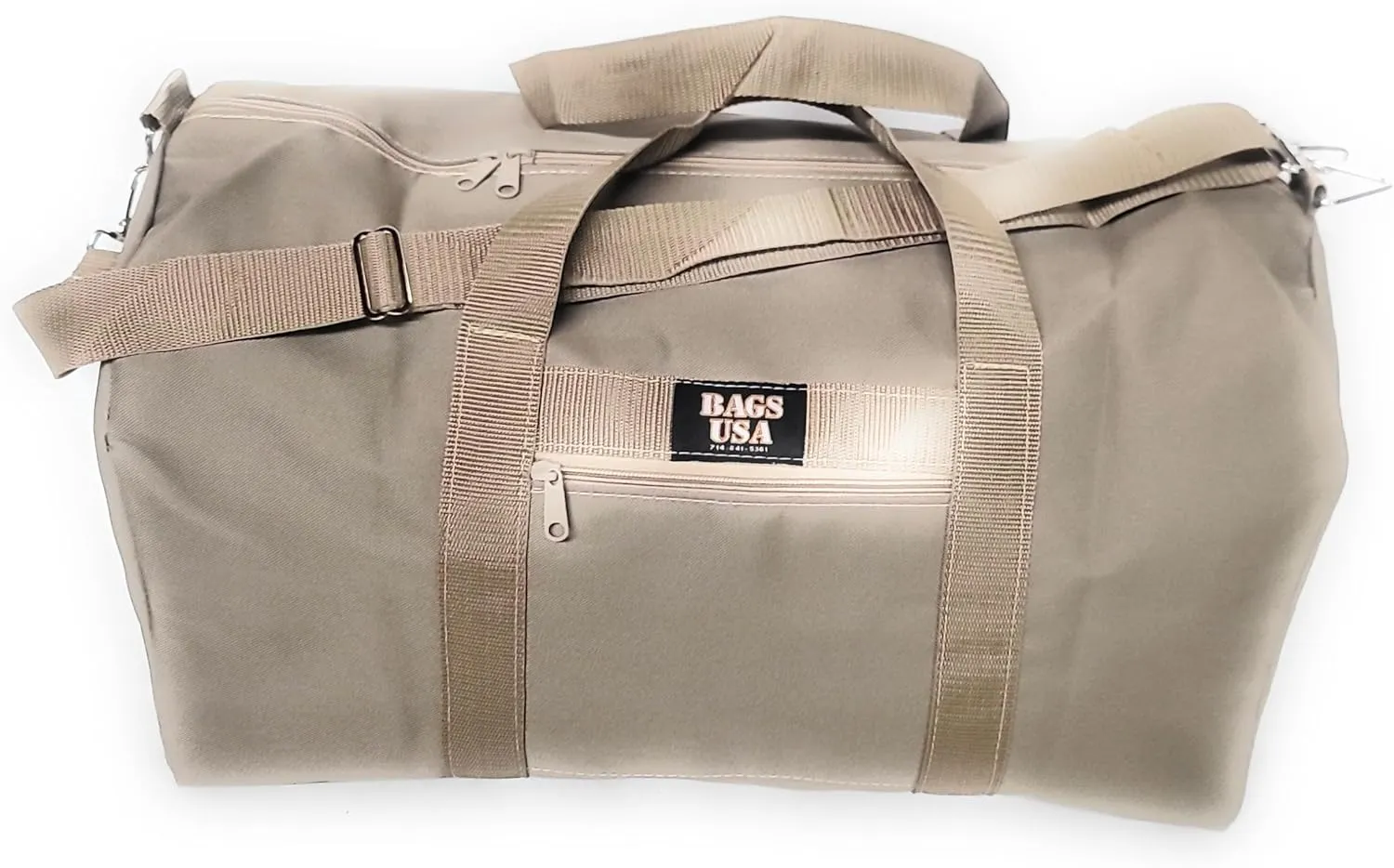 Carry On Boarding Bag Light Weight Durable Water Resistant Perfect For Overhead Bin Made In USA. (Kahki)