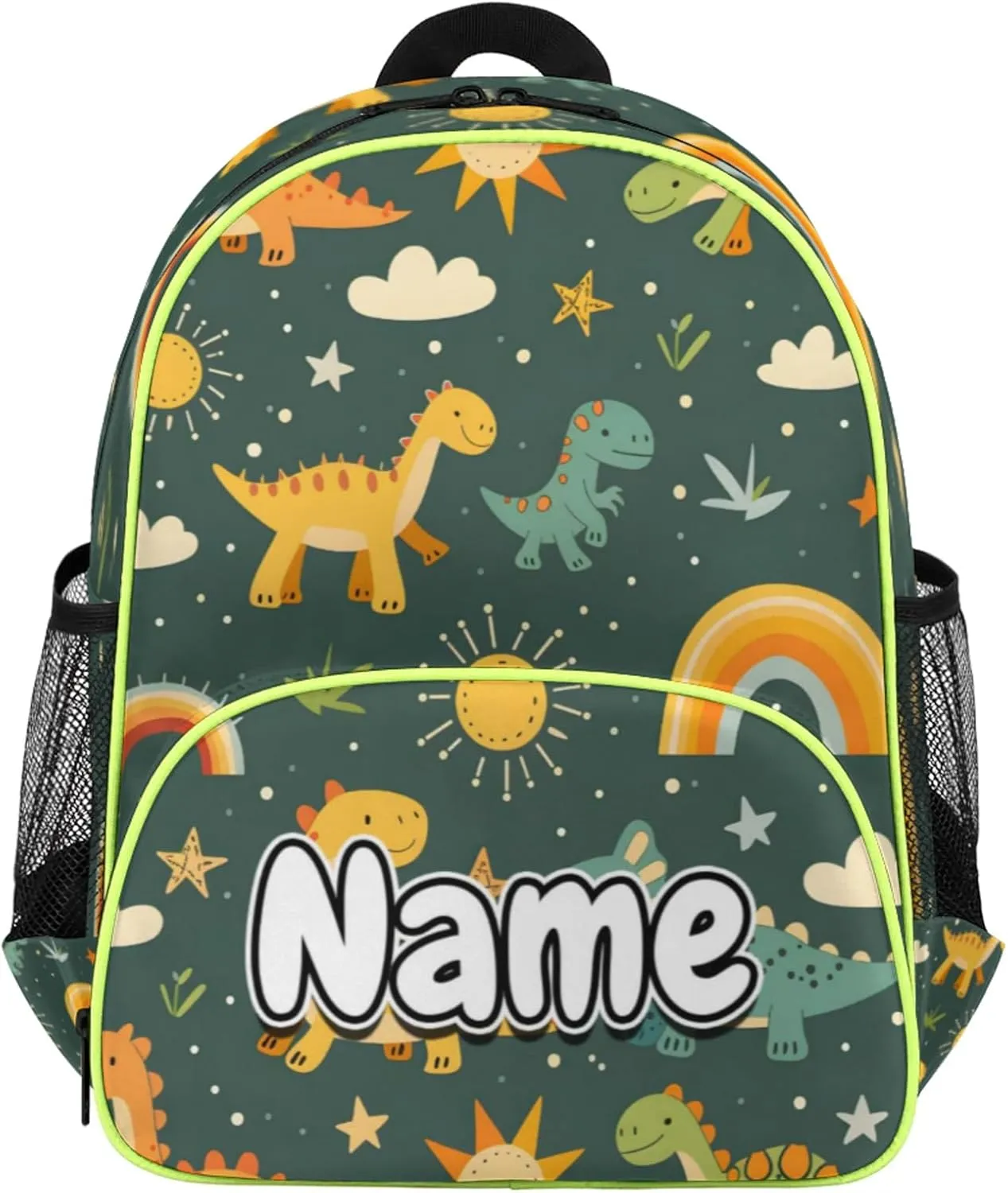 Cartoon Animals Dinosaurs Custom Backpack with Name Cute Personalized Small Shoulder Bag Waterproof Travel Casual Backpack with Chest Strap 14.2in