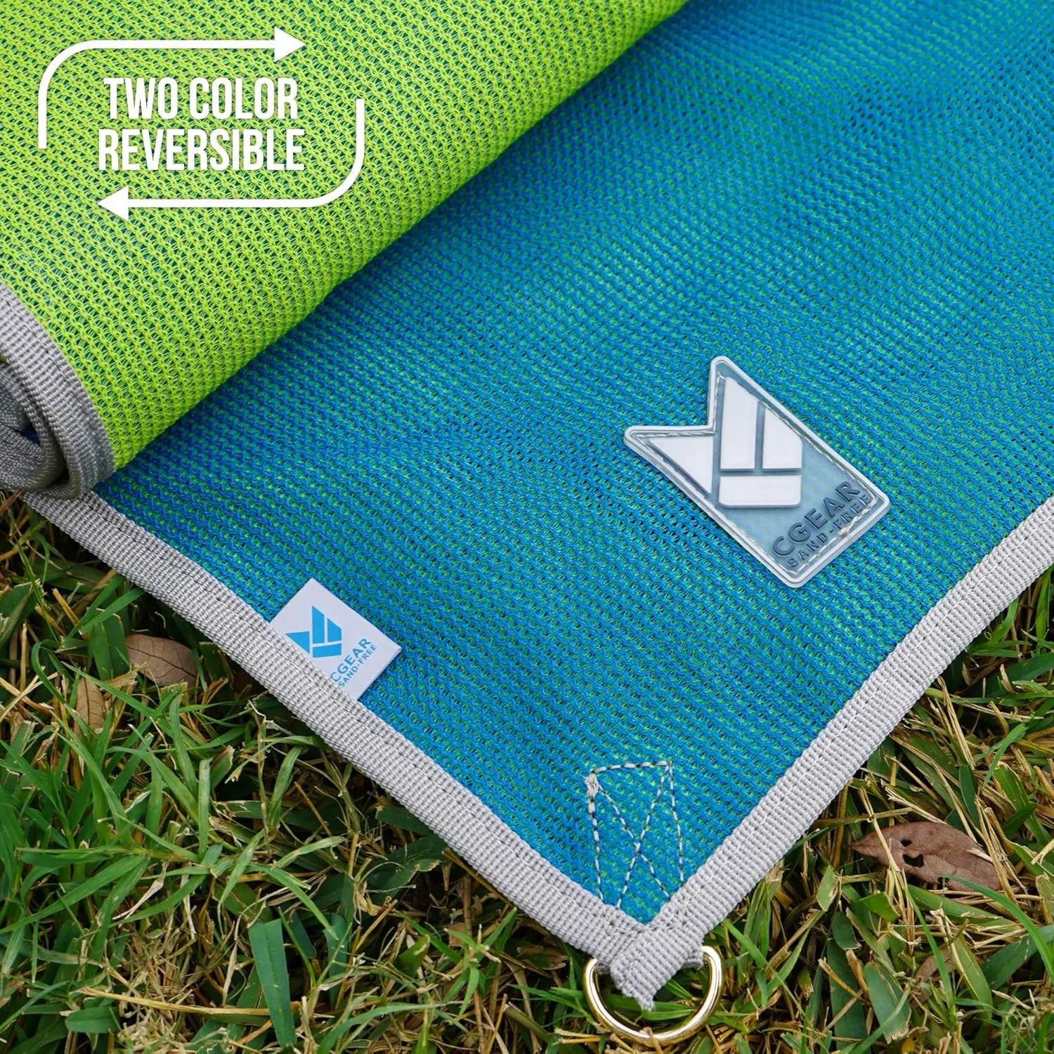 CGEAR Original Sand-Free Outdoor Rug Camping Mat - Water-Resistant & Anti-Fade Material - Military-Grade - Reversible Design - Area Rug for Beach, RV, & Picnics - Includes Travel Bag
