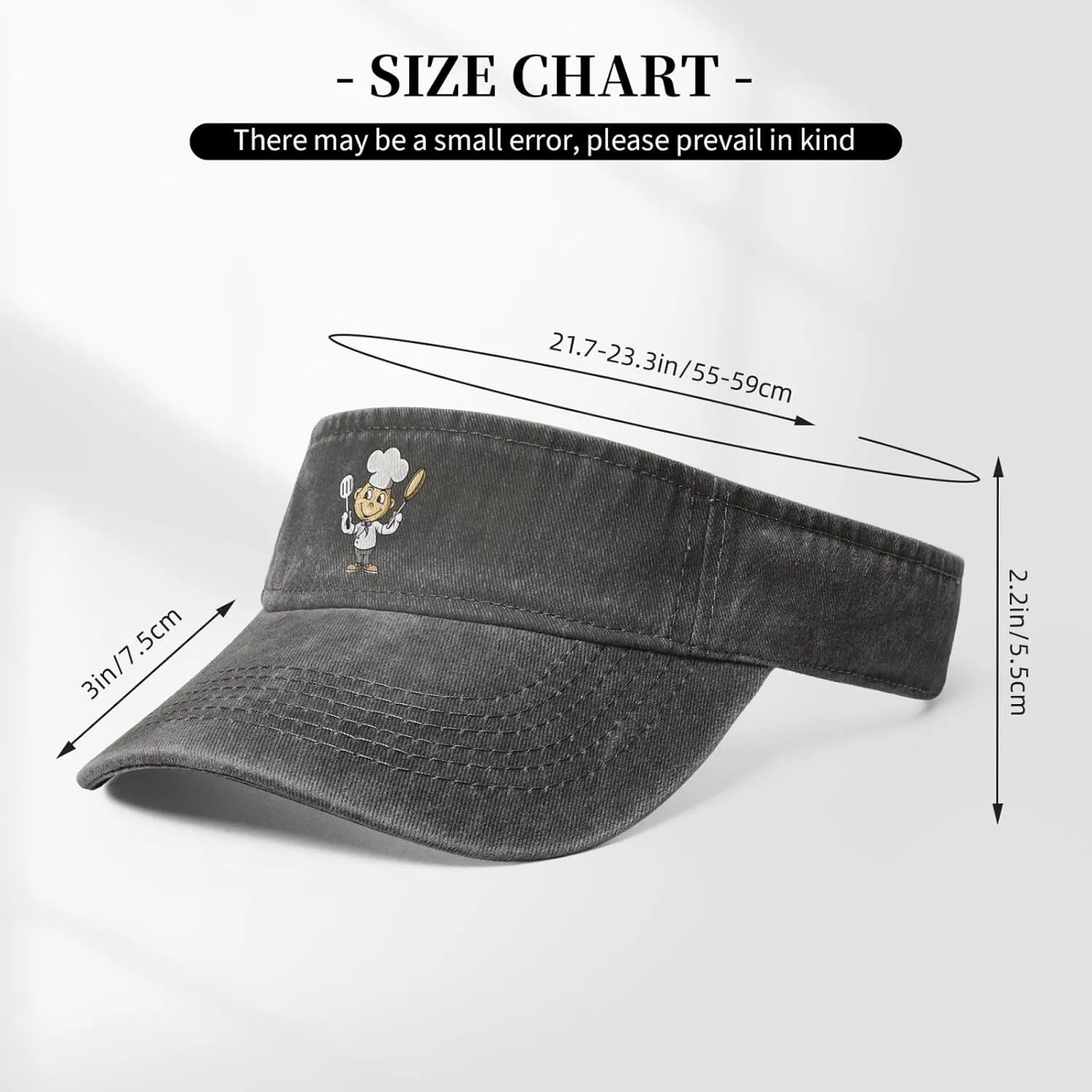Chef with Spatula and Frying Pan Sun Visor Hats for Women Men Sun Hat Cotton Golf Hat Vintage Baseball Cap