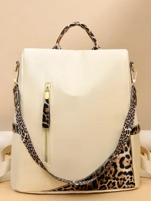 Chic & Secure: Two-Tone Anti-Theft Large Capacity Backpack for Stylish Students