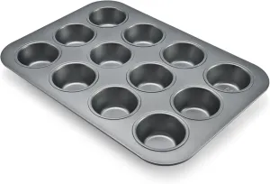 Chicago Metallic Commercial II Non-Stick 12-Cup Muffin Pan. Make muffins, cupcakes, mini quiches, egg cups, and more, 15.8 L x 11.3 W x 1.5 H;