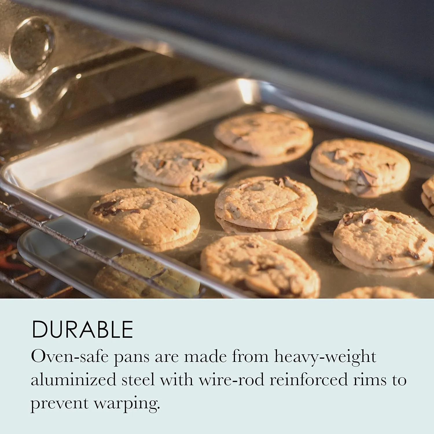 Chicago Metallic Commercial II Traditional Uncoated 16-3/4 by 12-Inch Jelly-Roll Pan, Perfect for making jelly rolls, cookies, pastries, pizza, one-pan meals, and more, Set of 2