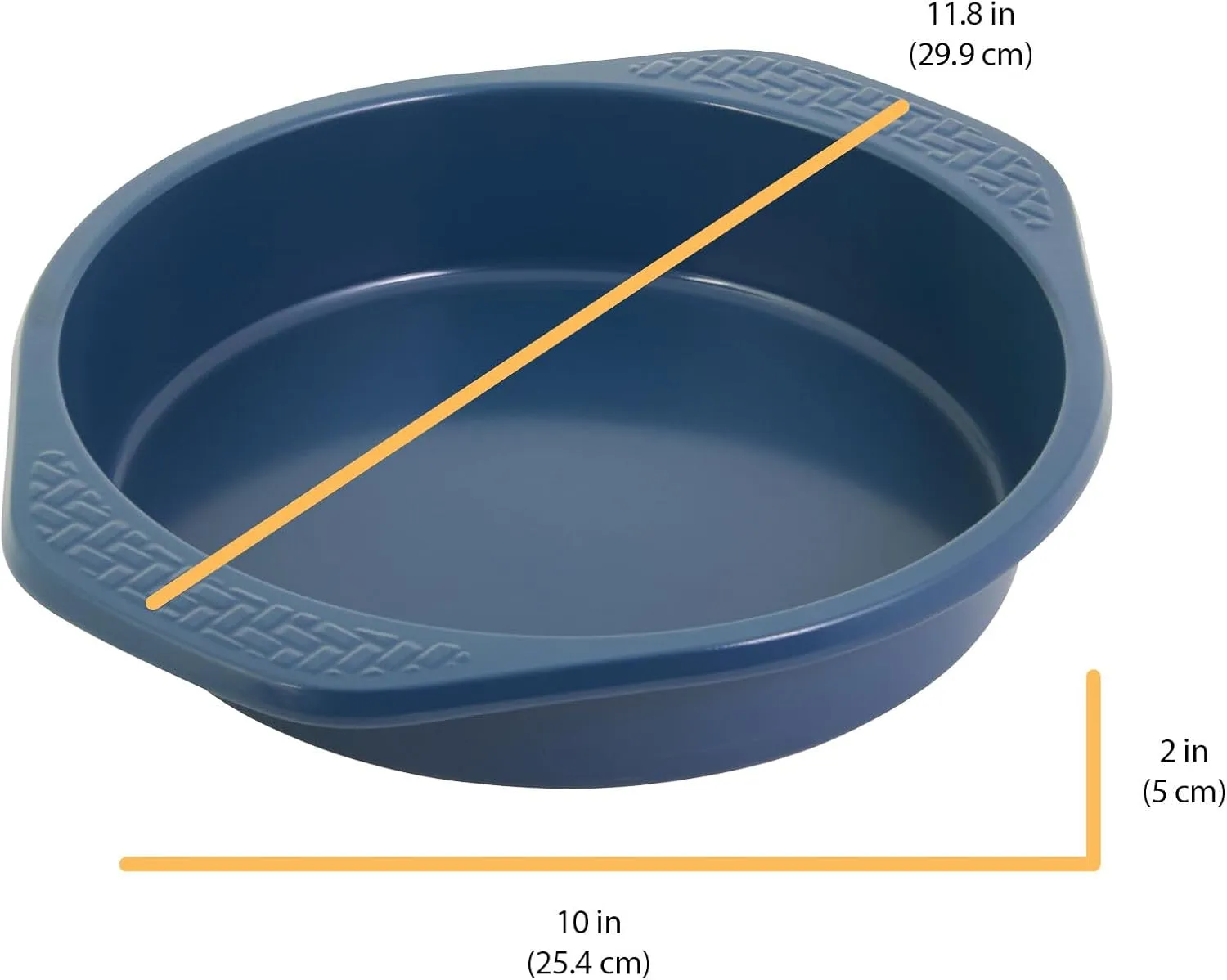 Chicago Metallic Everyday Non-Stick Round Cake Pan, Perfect for making traditional round cakes, casseroles, and more! 9-Inch, Blue (Pack of 2)