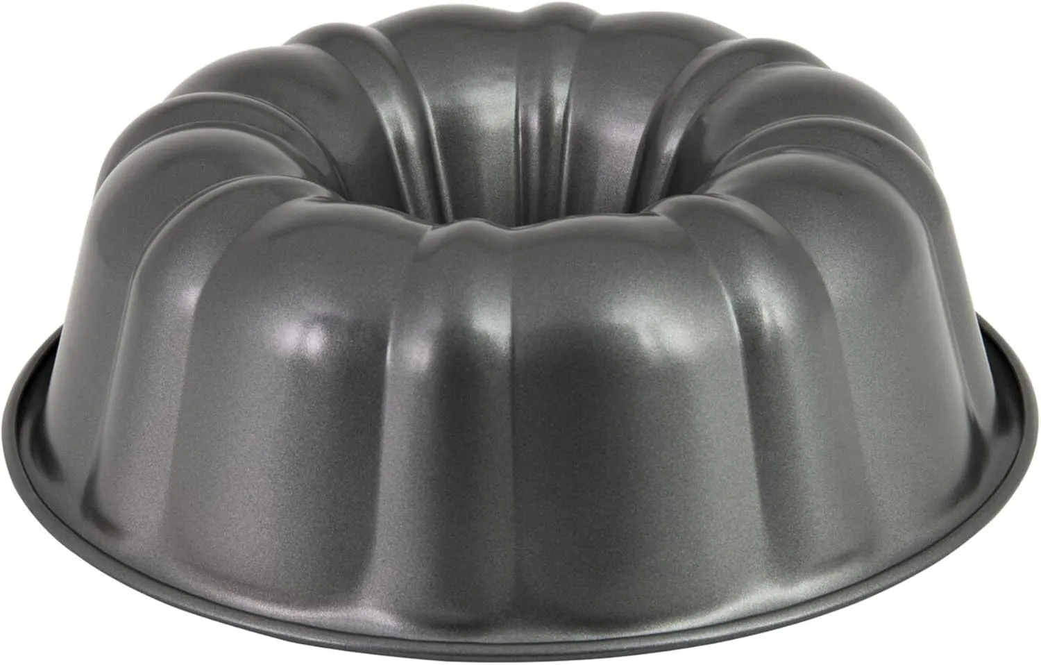 Chicago Metallic Nonstick Fluted Cake Pan, Perfect for Bundt cakes, monkey breads, casseroles, lasagnas, and more! 10-Inch, Gray