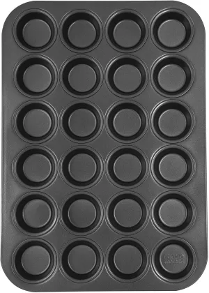 Chicago Metallic Pro Non-Stick Mini Muffin Pan, 24-Cup, Gray