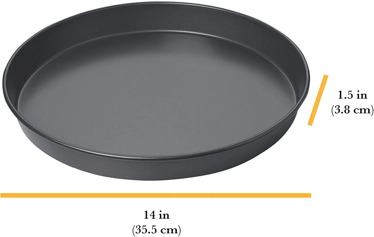 Chicago Metallic Professional 14-Inch Deep Dish Pizza Pan, Non-Stick Carbon Steel, Perfect for Chicago Style Pizza, Cookie Cakes and more