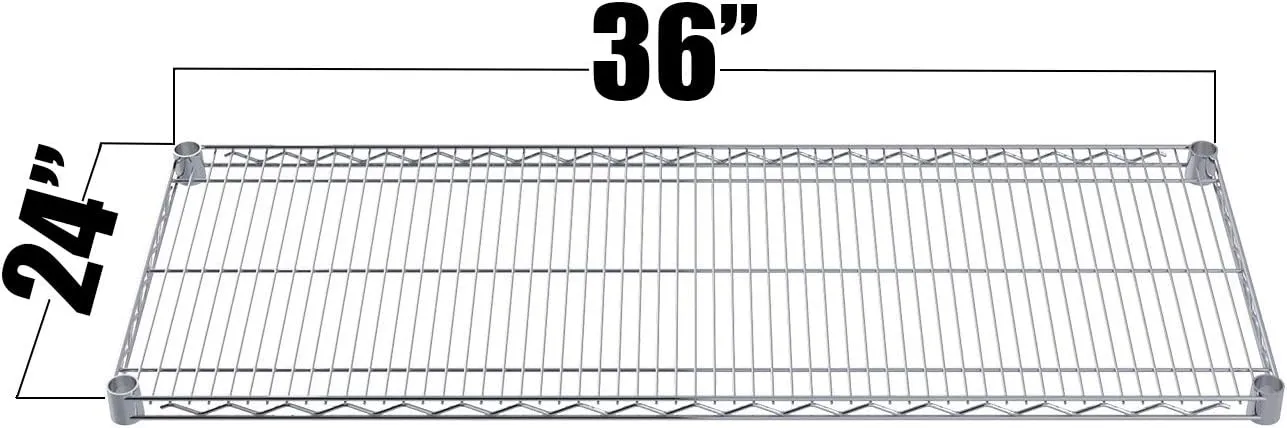 Chrome Wire Shelving |Pack of 2 Shelves| Heavy Duty NSF Storage Shelves (24''W x 36''L)