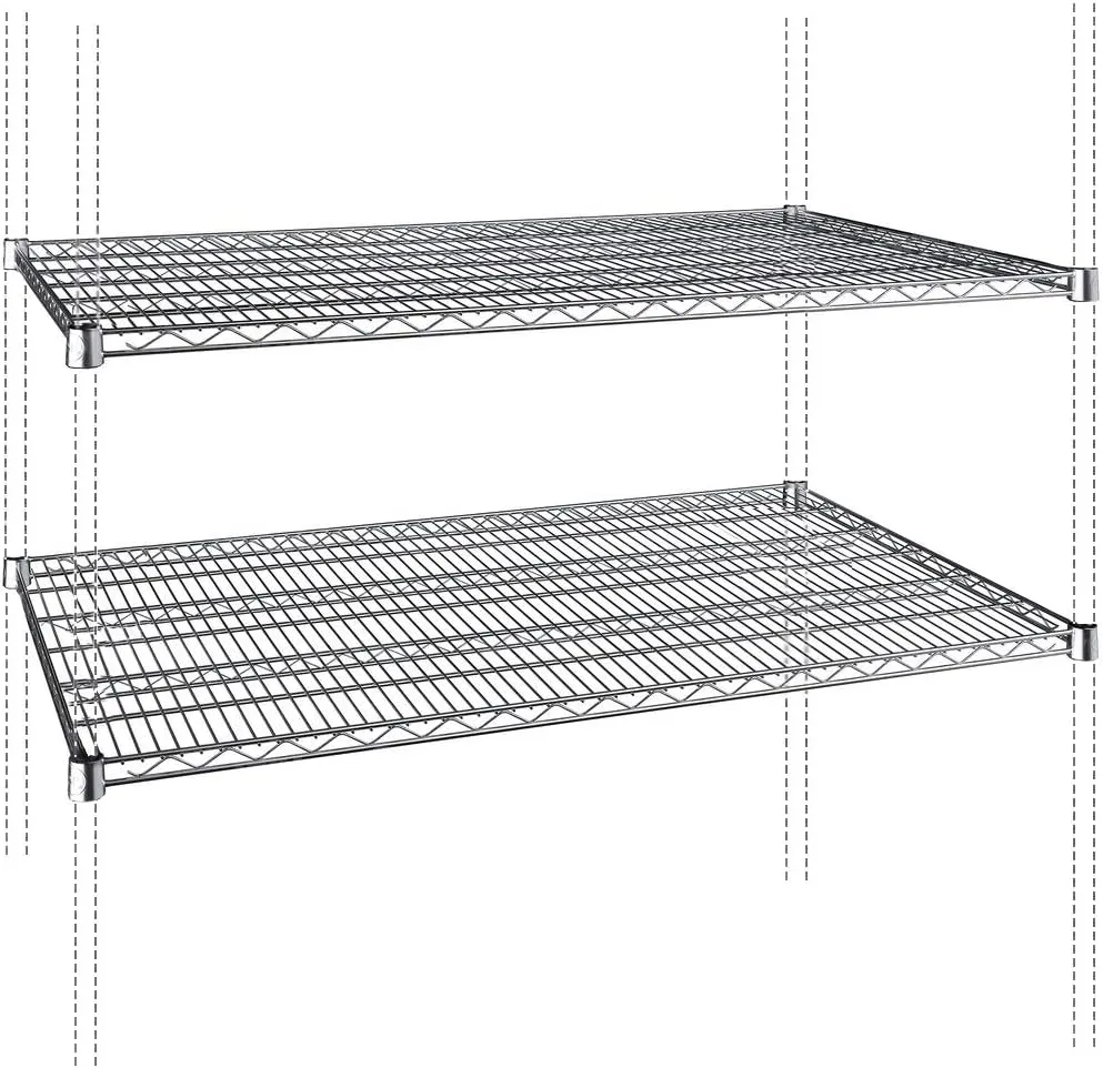 Chrome Wire Shelving |Pack of 2 Shelves| Heavy Duty NSF Storage Shelves (24''W x 36''L)