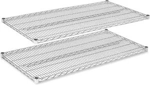 Chrome Wire Shelving |Pack of 2 Shelves| Heavy Duty NSF Storage Shelves (24''W x 36''L)