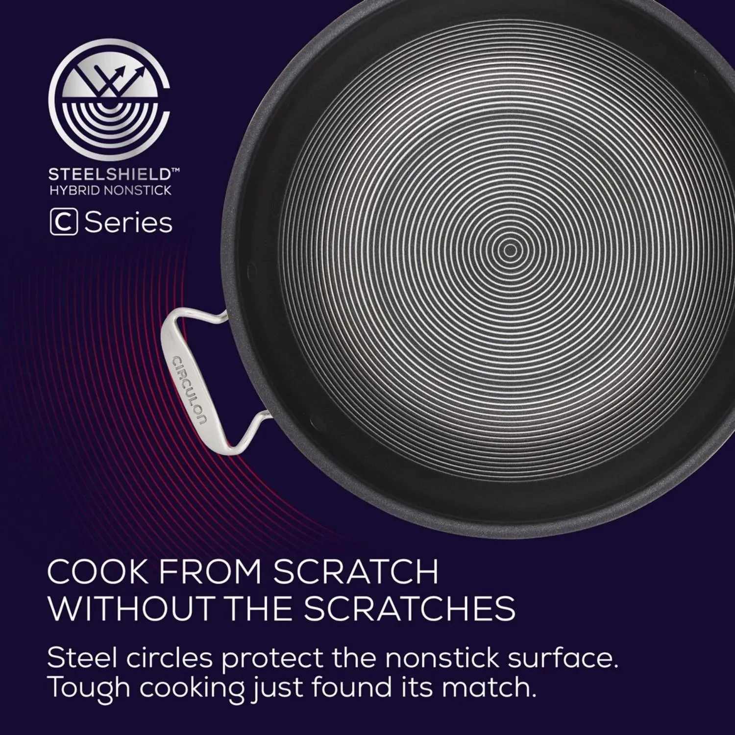 Circulon SteelShield™ Nonstick Stainless Steel C-Series Open Stirfry Induction Suitable - 32cm