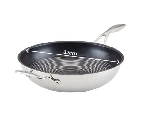 Circulon SteelShield™ Nonstick Stainless Steel C-Series Open Stirfry Induction Suitable - 32cm