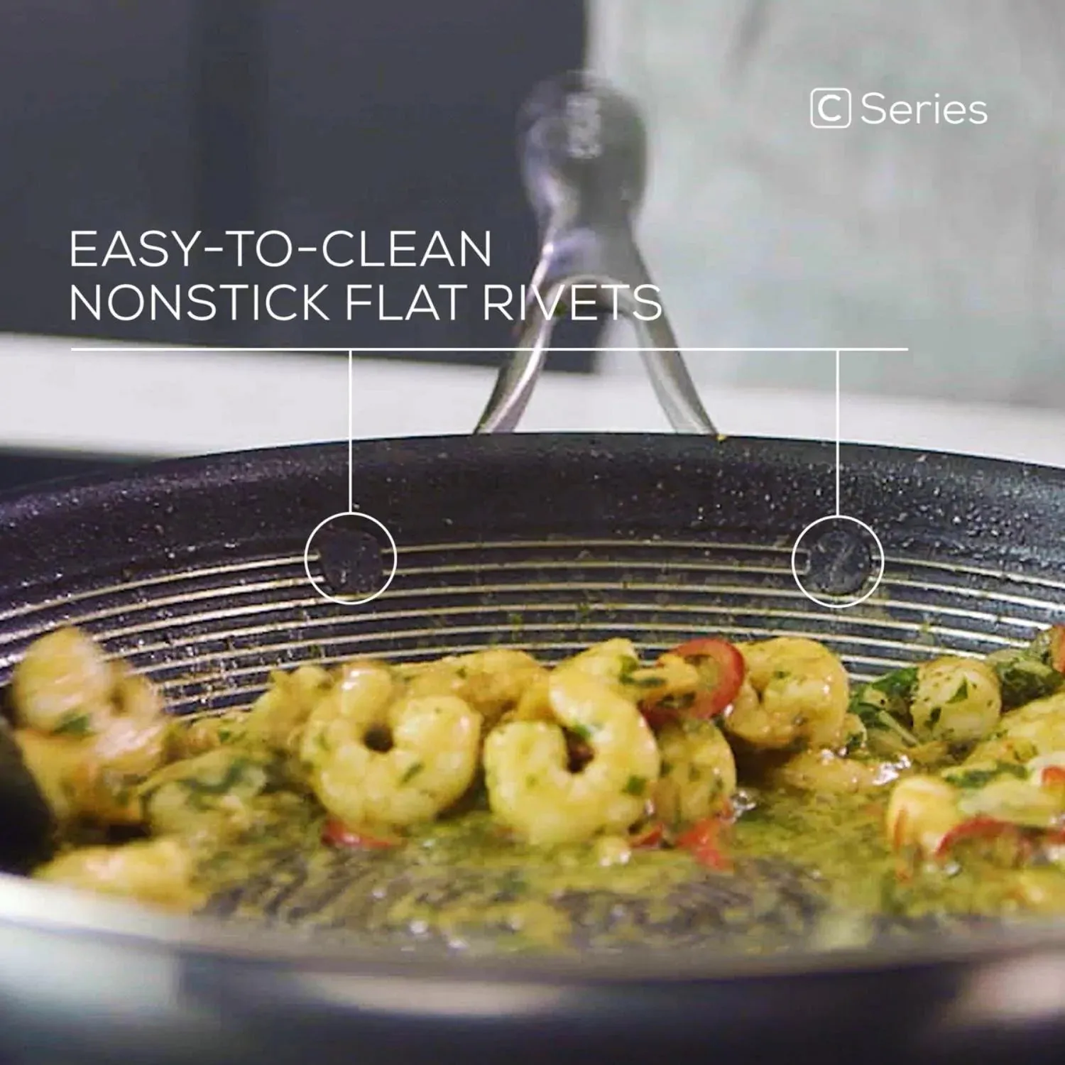 Circulon SteelShield™ Nonstick Stainless Steel C-Series Open Stirfry Induction Suitable - 32cm