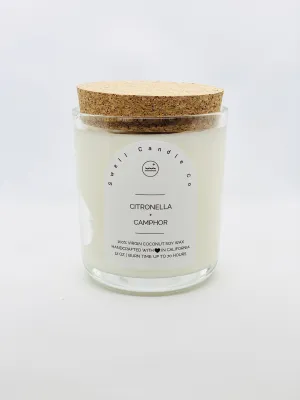 Citronella   Camphor Coconut Soy Candle with Wooden Wick