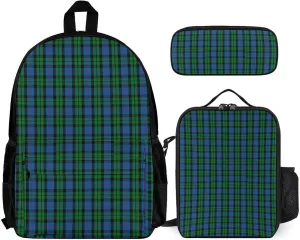 Clan Morrison Tartan Lightweight Pocket Backpack Crossbody Lunch Bag Set Unisex