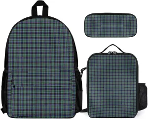Clan Stevenson Tartan Lightweight Pocket Backpack Crossbody Lunch Bag Set Unisex