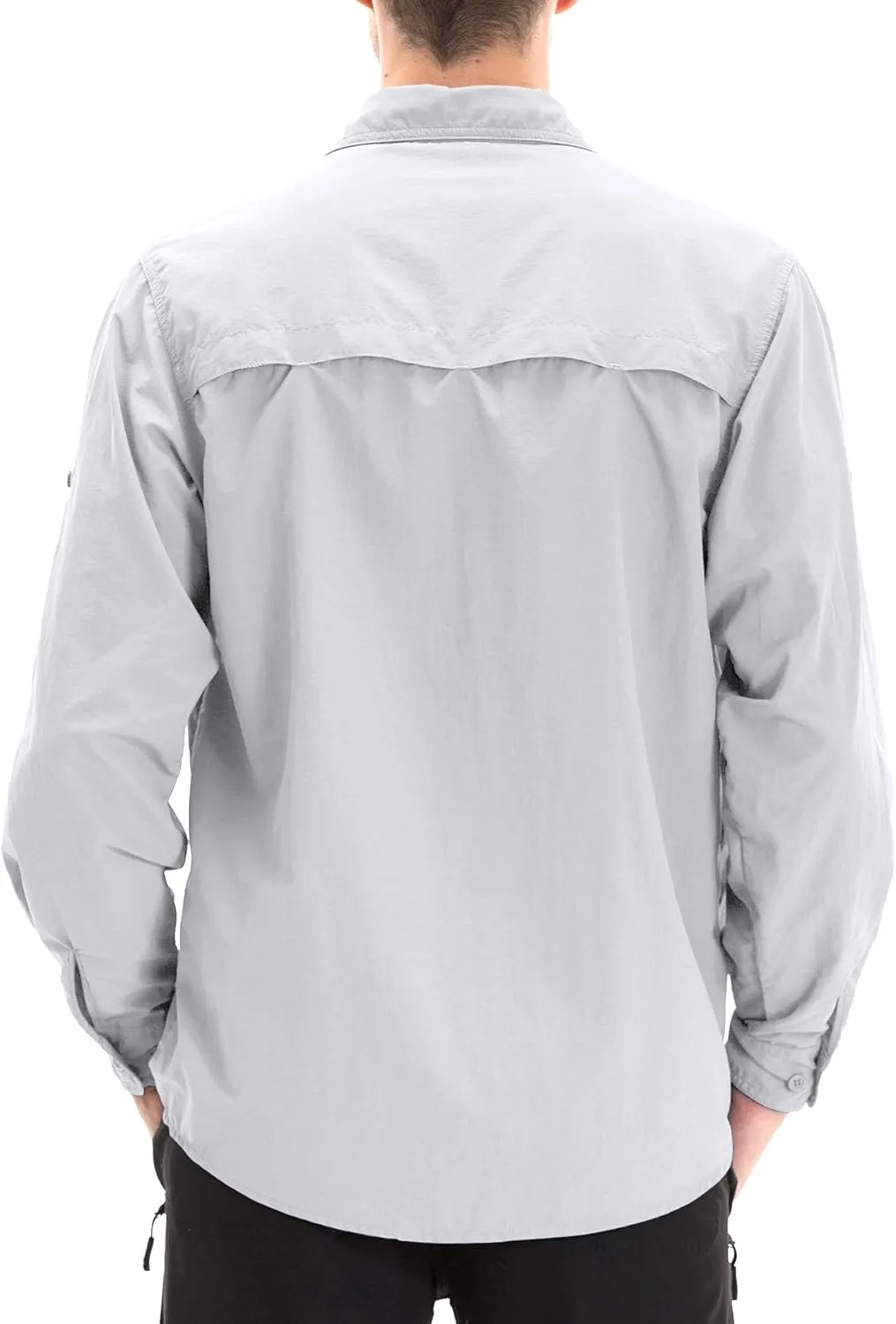 clothin Men's Long Sleeve Fishing Vented Shirt - Quick-Dry Roll-Up Lightweight Cooling Outdoor