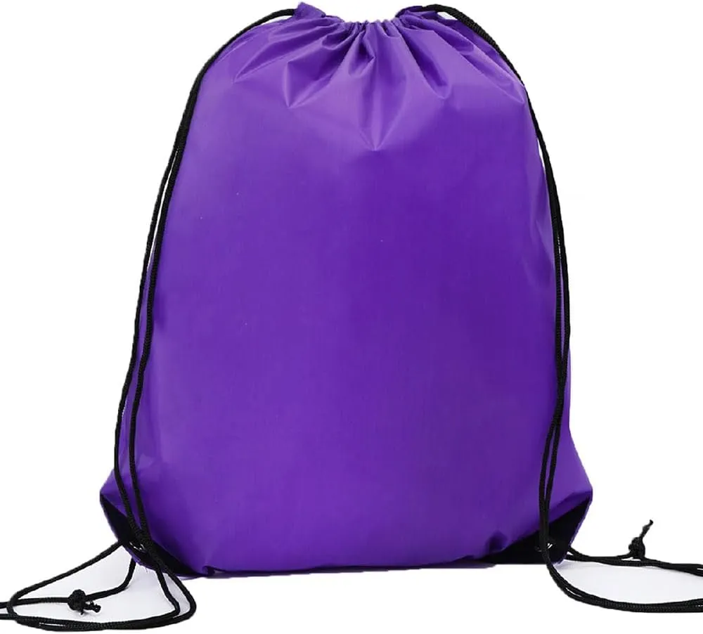 CODOBON 20 Pcs Drawstring Backpack Bulk Draw String Bags Cinch Polyester Bag for Gym Sport, Purple