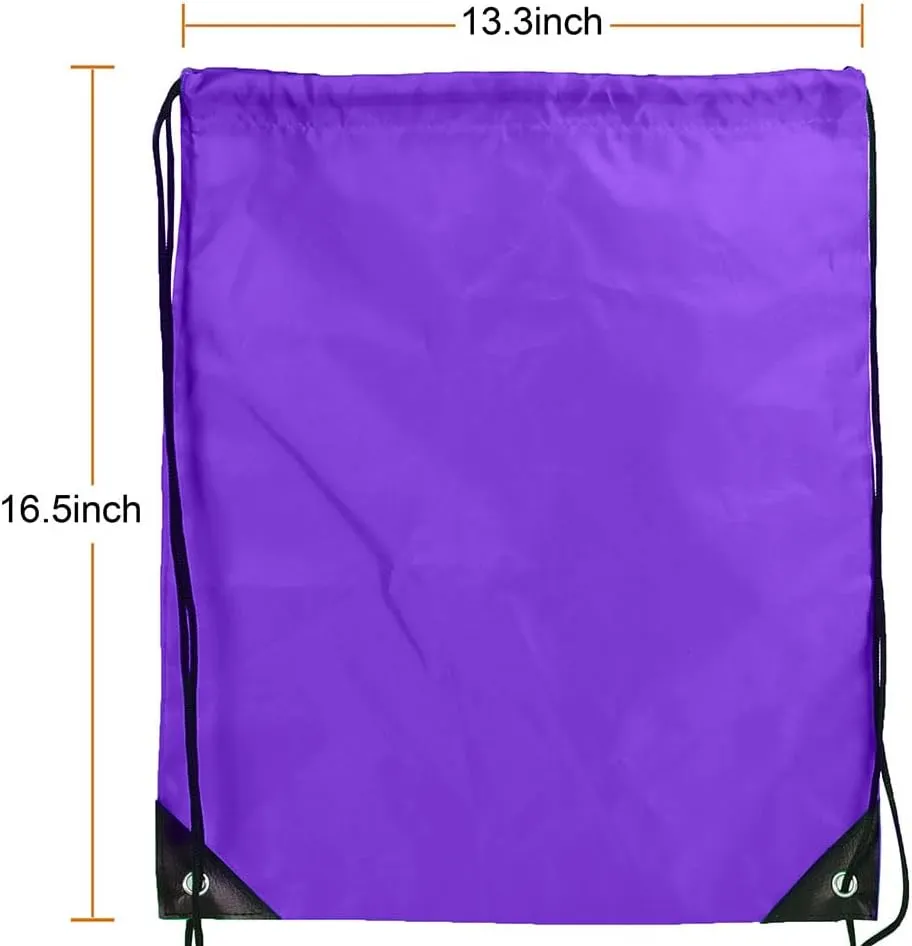 CODOBON 20 Pcs Drawstring Backpack Bulk Draw String Bags Cinch Polyester Bag for Gym Sport, Purple
