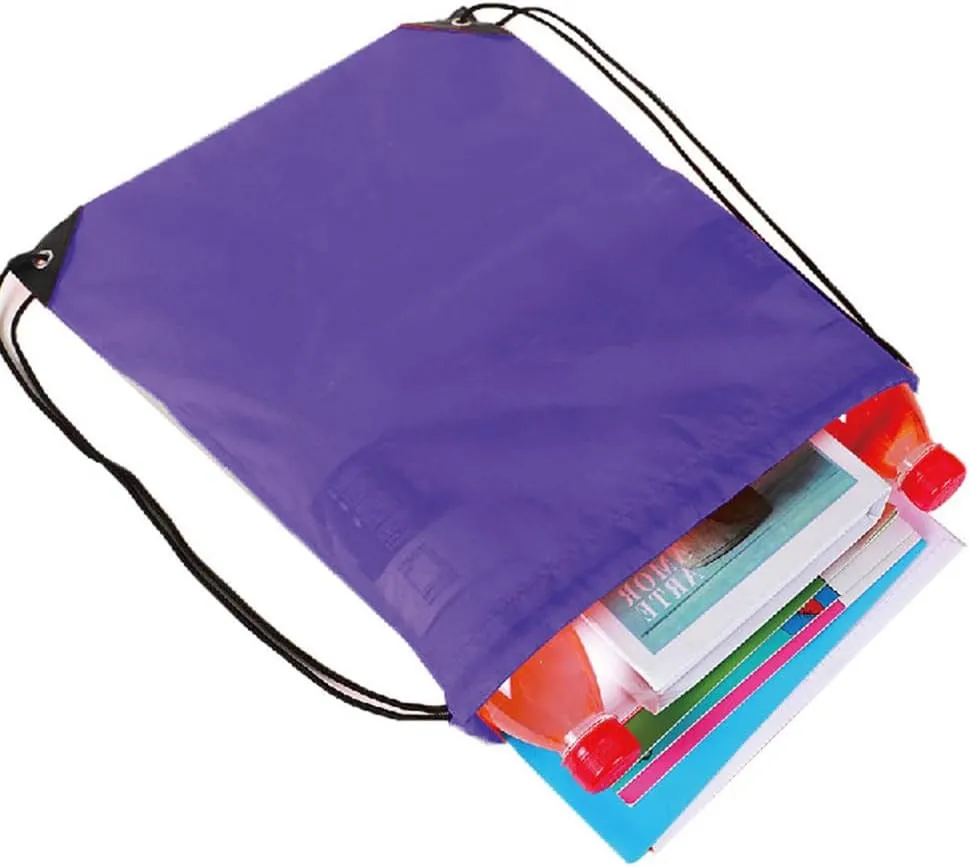 CODOBON 20 Pcs Drawstring Backpack Bulk Draw String Bags Cinch Polyester Bag for Gym Sport, Purple
