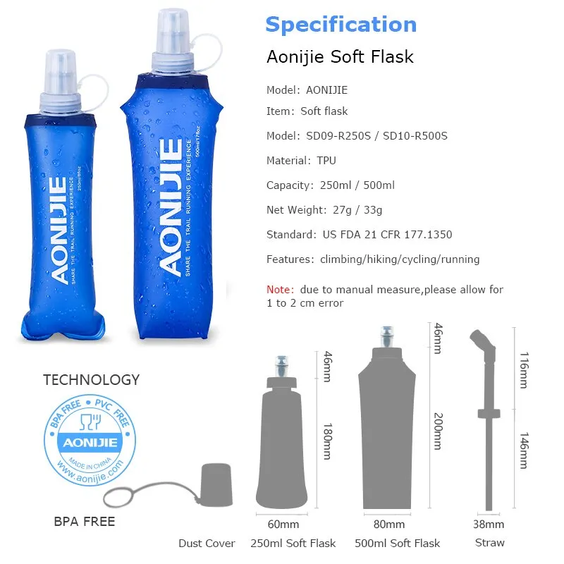 Collapsible Soft Water Bottle