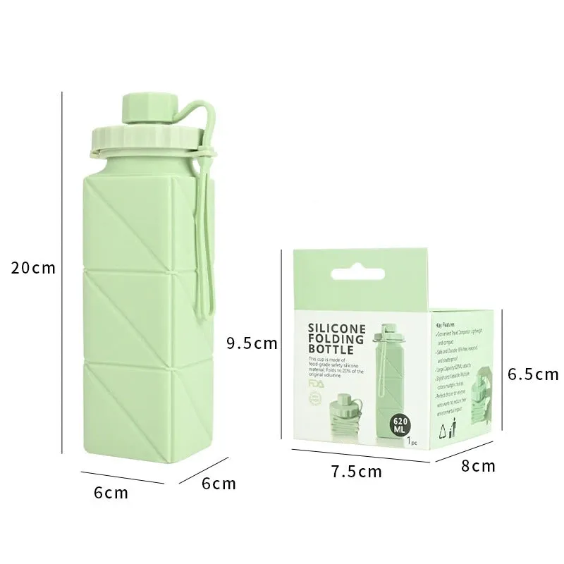 Collapsible Water Bottle for Travel 610ML  Lightweight Portable Water Bottle Food Grade Leakproof Foldable kettle kitchenware