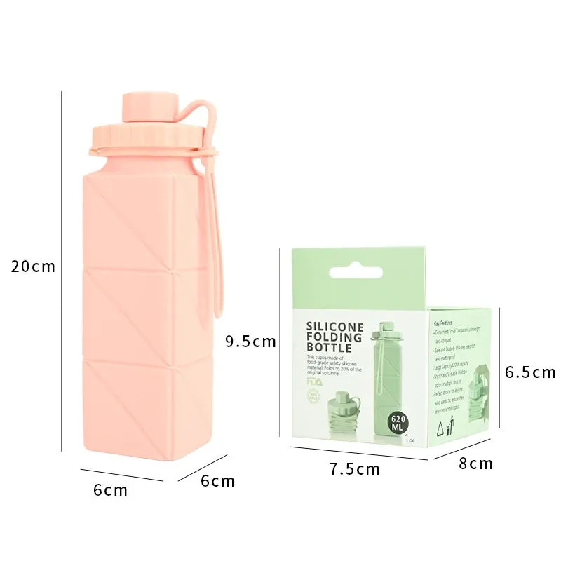 Collapsible Water Bottle for Travel 610ML  Lightweight Portable Water Bottle Food Grade Leakproof Foldable kettle kitchenware