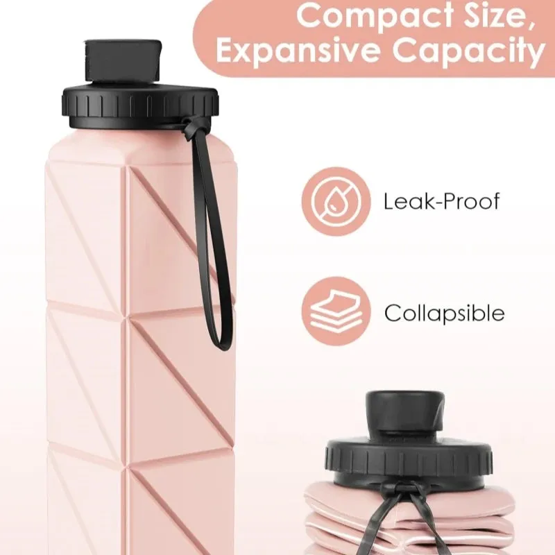 Collapsible Water Bottle for Travel 610ML  Lightweight Portable Water Bottle Food Grade Leakproof Foldable kettle kitchenware