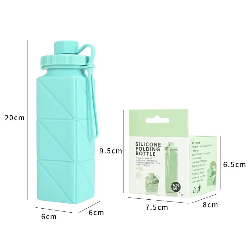 Collapsible Water Bottle for Travel 610ML  Lightweight Portable Water Bottle Food Grade Leakproof Foldable kettle kitchenware