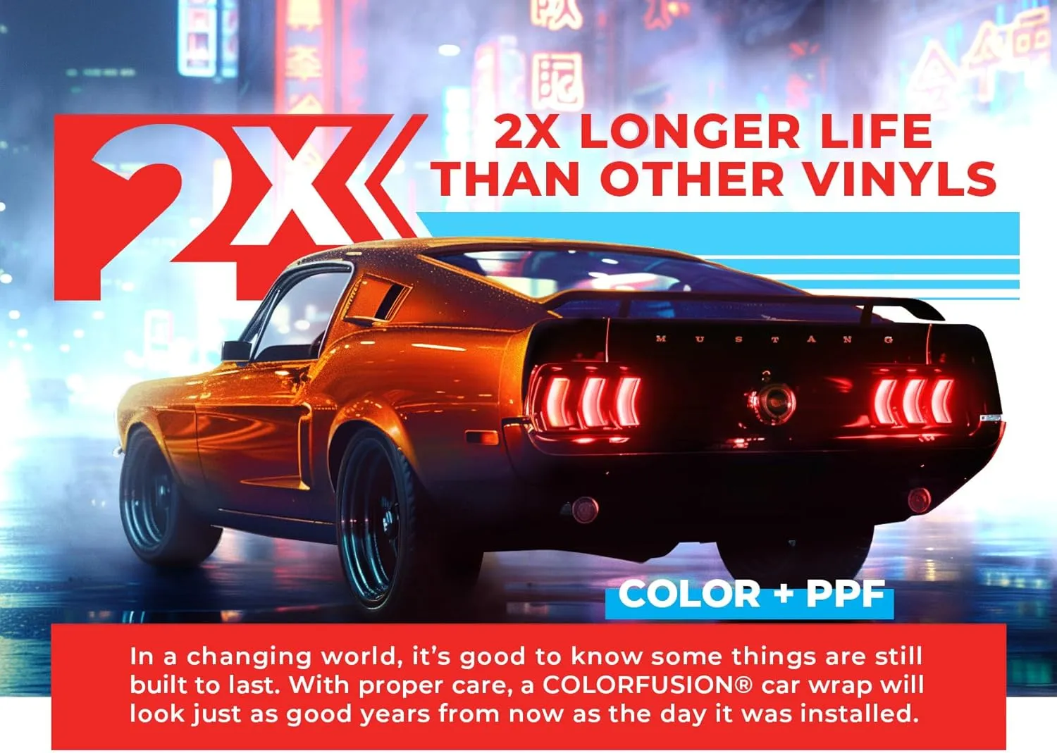 ColorFusion PPF by VViViD, Gloss Flame Orange Dry Apply PPF Vinyl Car Wrap Roll 1ft x 5ft