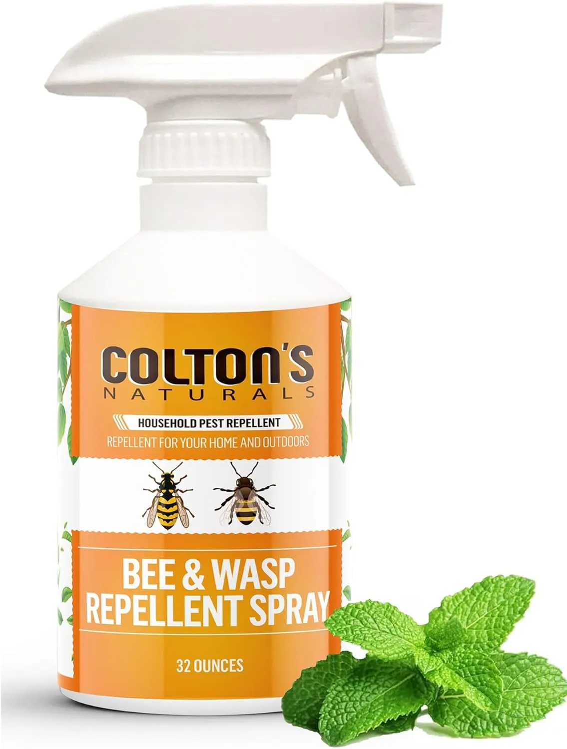 Colton’s Naturals - Bee and Wasp Repellent Spray - (32 OZ) - Natural, Bee and Wasp Deterrent - Quick and Easy Pest Control - Safe to Spray Around Pets and Children