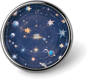 Constellations Cosmic Galaxies Round Badge Personalized Lapel Brooch Lightweight Durable Tinplate Badge for Hat Clothes Backpack Pins Decor