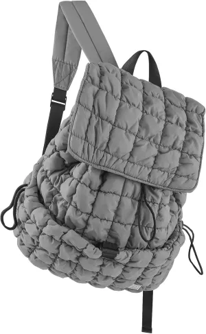 CONTAIL 18L Quilted Puffer Backpack for Women,Lightweight Puffy Hiker Pack,Grey