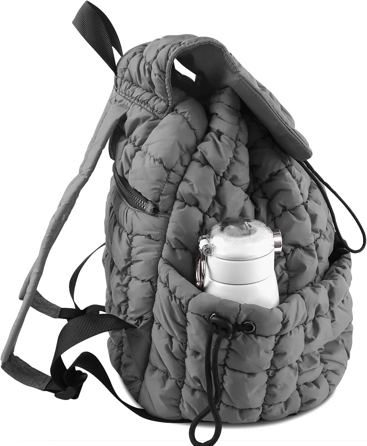CONTAIL 18L Quilted Puffer Backpack for Women,Lightweight Puffy Hiker Pack,Grey