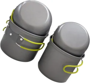 Cooking Pans for Camping 2-3 Person Aluminum Oxide Cookware Picnic Outdoor Cooking Set