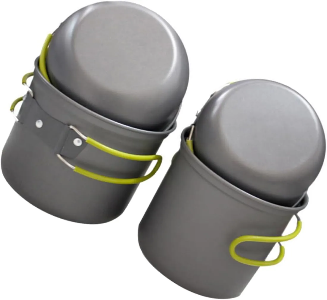 Cooking Pans for Camping 2-3 Person Aluminum Oxide Cookware Picnic Outdoor Cooking Set